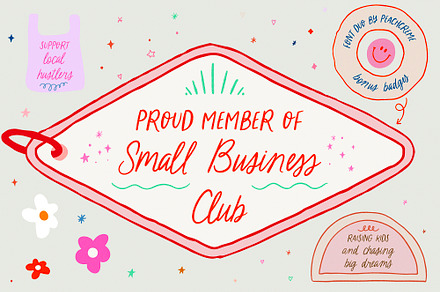 Small Business Club//Fun Font Duo, a Handwritten Font by PeachCreme