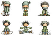 Whimsical Winter Kids Clipart Bundle, an Illustration by CraftArtStudio (Thumbnail 2 of 6)