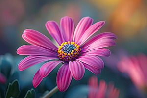 A close-up view of a dew-covered pur, a Photo by LOGOCREATIVE