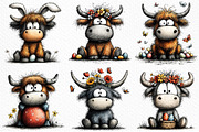Whimsical Easter Highland Cow PNG, an Illustration by Craft Nest (Thumbnail 6 of 11)