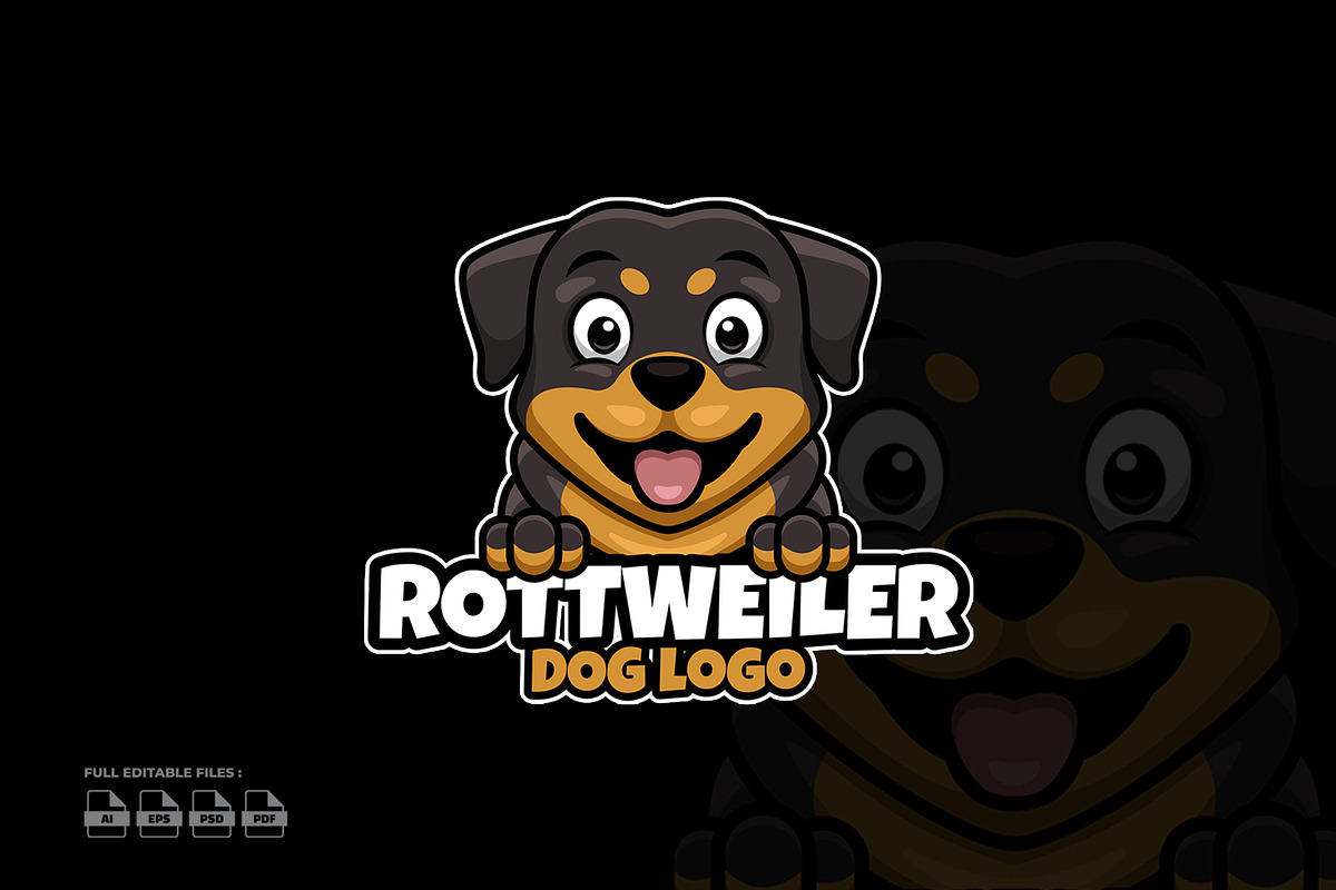 Rottweiler Pets Cartoon Logo, a Templates & Theme by Gumrega Studio