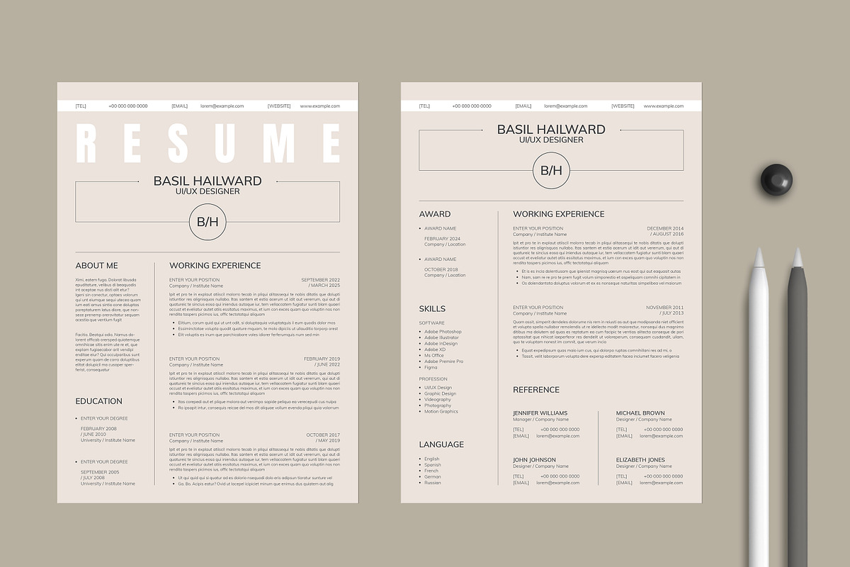 Minimal Resume Template CV, a Resume Template by Studio Temply (Photo 6 of 6)