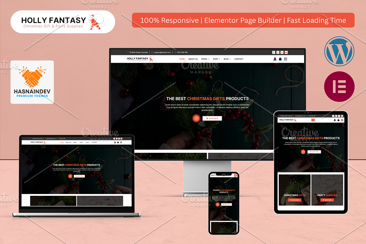 Christmas Gifts & New Year Party, a WordPress Template by HasnainDEV (Photo 1 of 5)