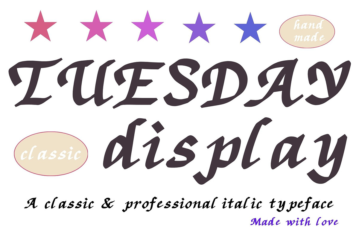 Tuesday Display Italic, a Handwritten Font by Eryn Rose Design (Photo 2 of 9)