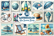 Blue Summer 1920 Postage Stamp png, an Illustration by Dream Creation (Thumbnail 1 of 6)