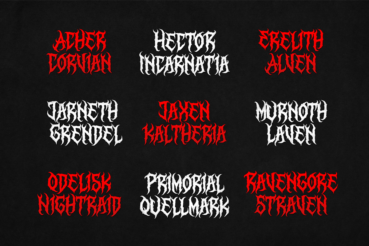 Lord Eratgon | Death Metal Font, a Blackletter Font by Denustudios (Photo 6 of 12)