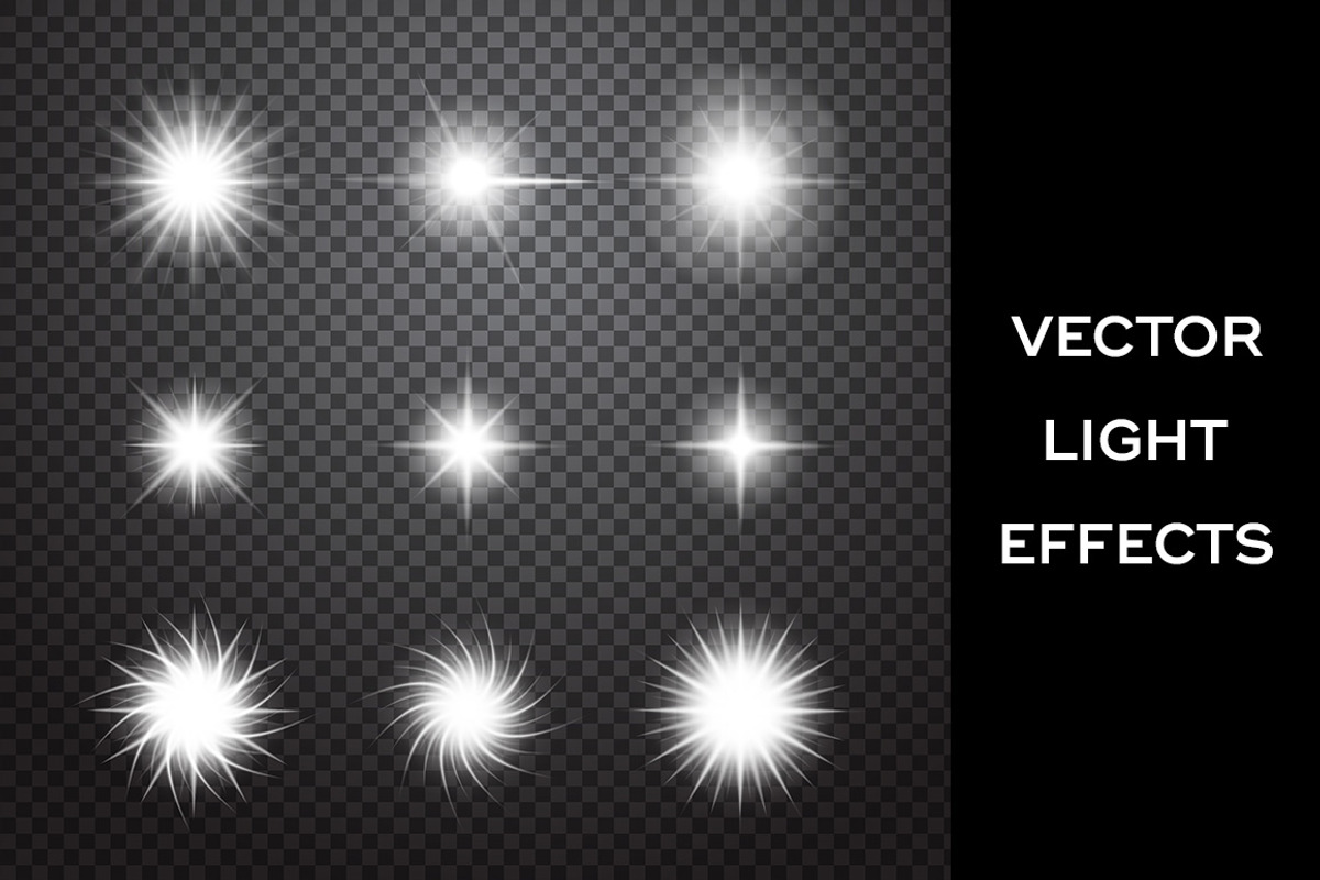 Sparkles. Vector light effects set, an Object Graphic by yurlick