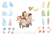 Happy children, an Illustration by Love Watercolor Store (Thumbnail 3 of 6)