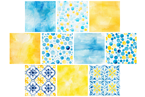 Mediterranean, Lemon & Azure Pattern