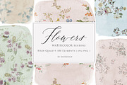 BUNDLE Watercolor Floral Backgrounds, a Texture Graphic by sibel dayı (Thumbnail 4 of 7)