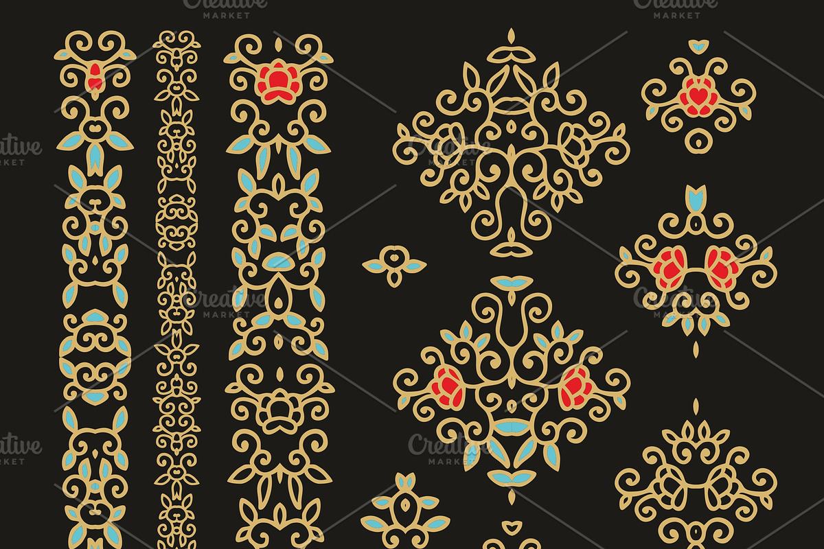 Set of decorative elements