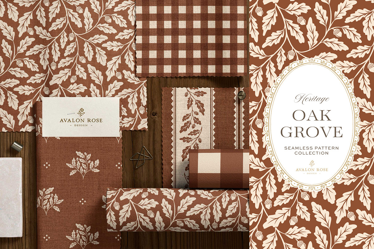 Oak & Acorn Autumn Patterns - Orange, a Pattern Graphic by Eclectic Anthology (Photo 4 of 13)