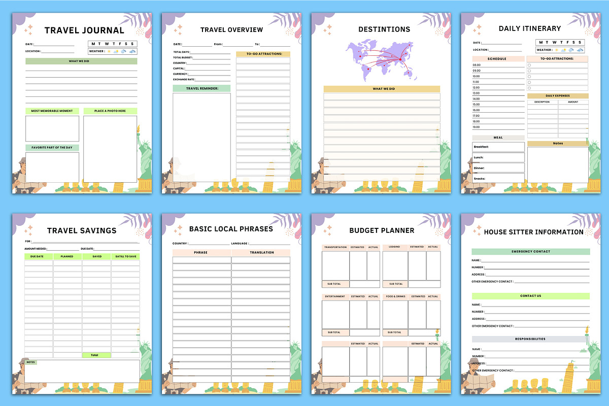 2025-2026 Travel Planner Canva, a Stationery Template by Designmela01 (Photo 7 of 7)