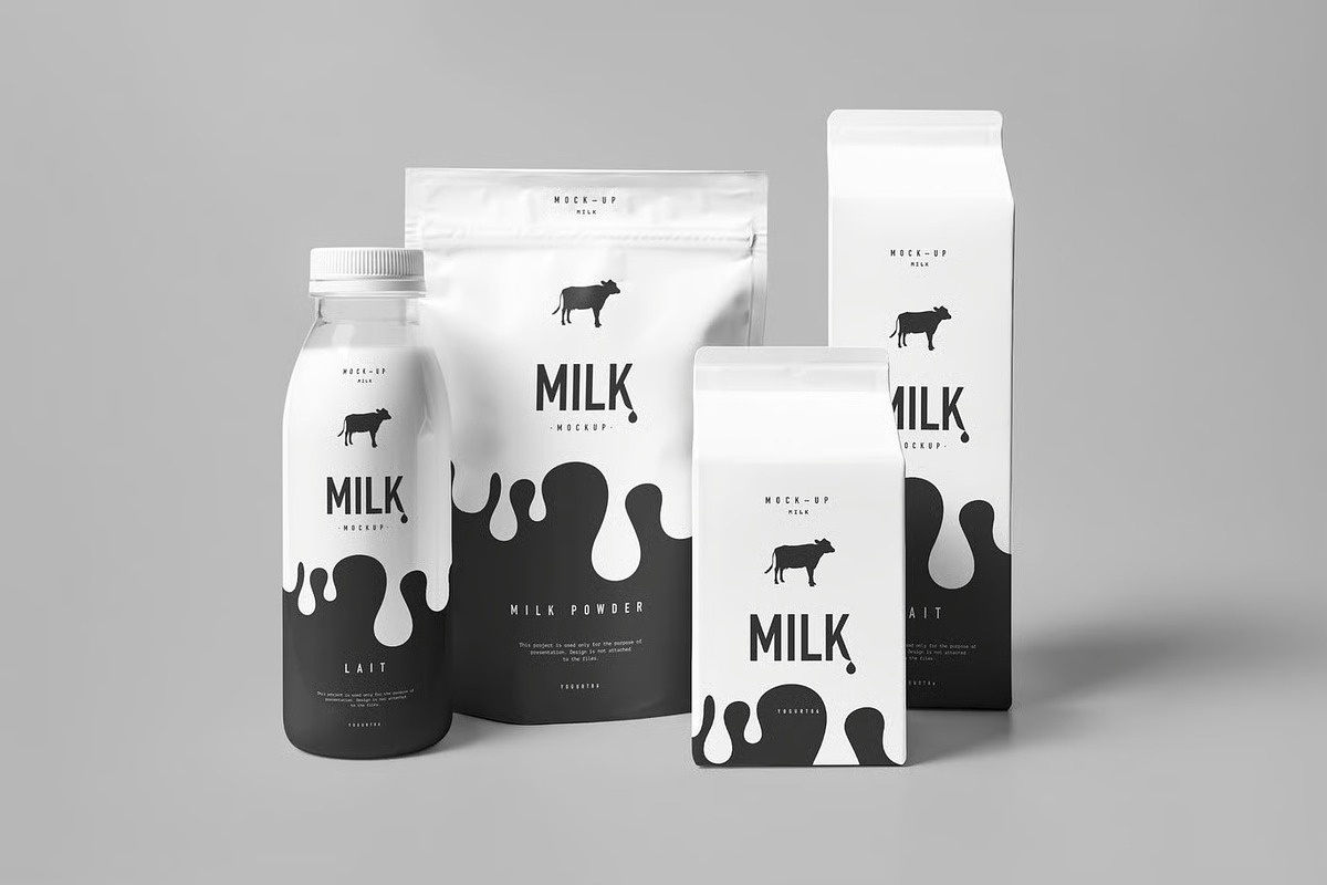 Milk Mock-up, a Packaging Mockup by zippypixelstudio (Photo 3 of 10)