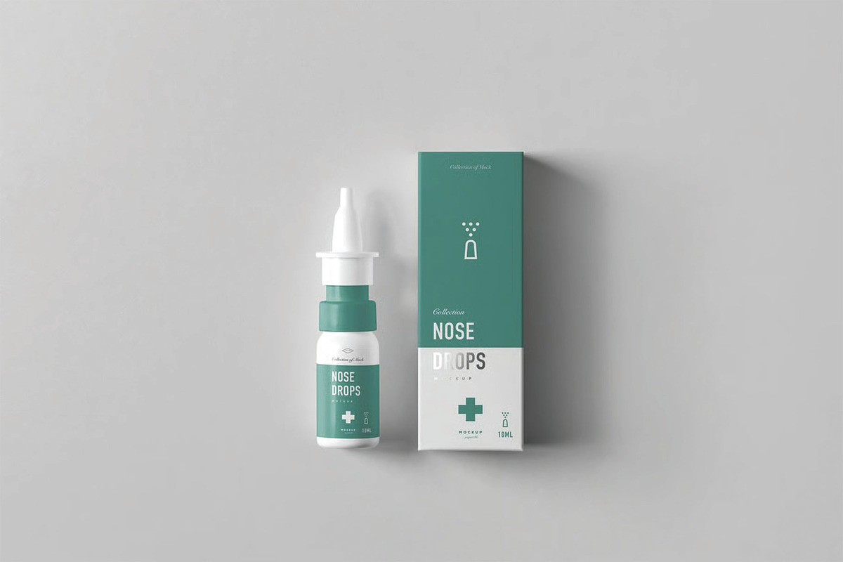 Nose Drops Mockup, a Packaging Mockup by DesignRushMarket (Photo 2 of 9)