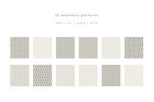 Zigzag Seamless Patterns Set