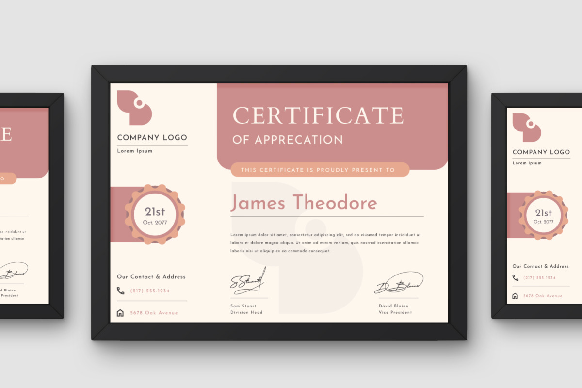 Geometric Certificate Template V4, a Print Template by twinstd (Photo 3 of 3)