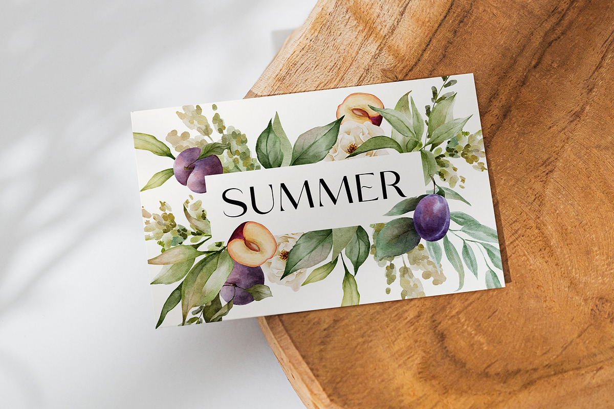 FRUITY SUMMER watercolor floral set, a Seasonal Illustration by Yuliia Lashevska (Photo 2 of 13)
