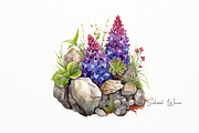Mossy Rock and Floral Bouquet, an Object Illustration by New-School-Wave (Thumbnail 4 of 5)