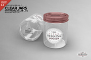 Clear Jars with Metal or Clear Lids, a Cups & Container Mockup by INCDesign (Thumbnail 1 of 6)