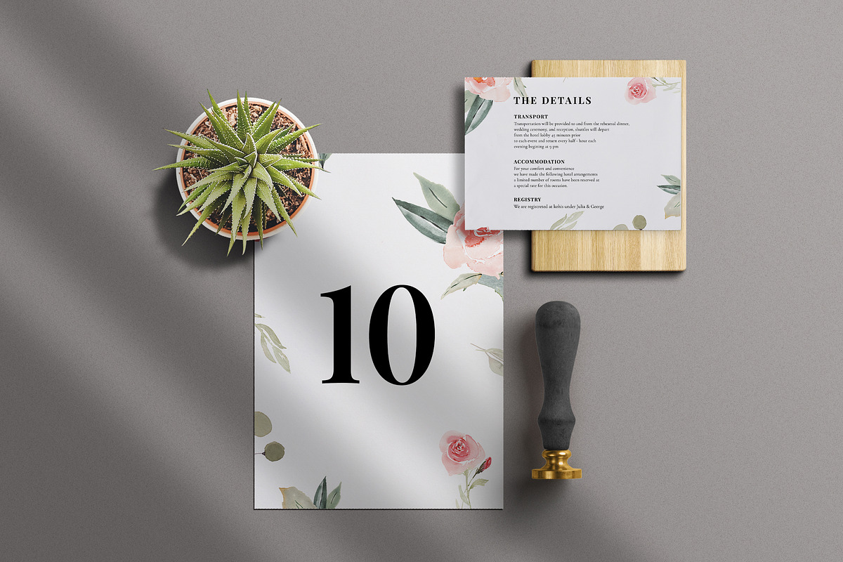 Watercolour Floral Wedding Suite, an Invitation Template by Azka Creative (Photo 5 of 9)