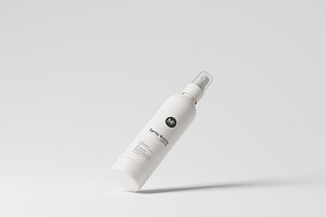 White Plastic Spray Bottle Mockups