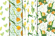 Watercolor Yellow tulips patterns, a Pattern Graphic by DollyPotterson (Thumbnail 4 of 6)