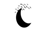 Flying Birds Moon SVG Bundle, an Illustration by yasushie (Thumbnail 4 of 31)