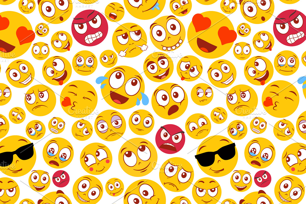 Colorful smiley face pattern, a Pattern Graphic by Yayasya (Photo 1 of 2)