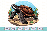 Peaceful Sea Turtle Vector Art, an Animal Illustration by Ghagra (Thumbnail 1 of 3)