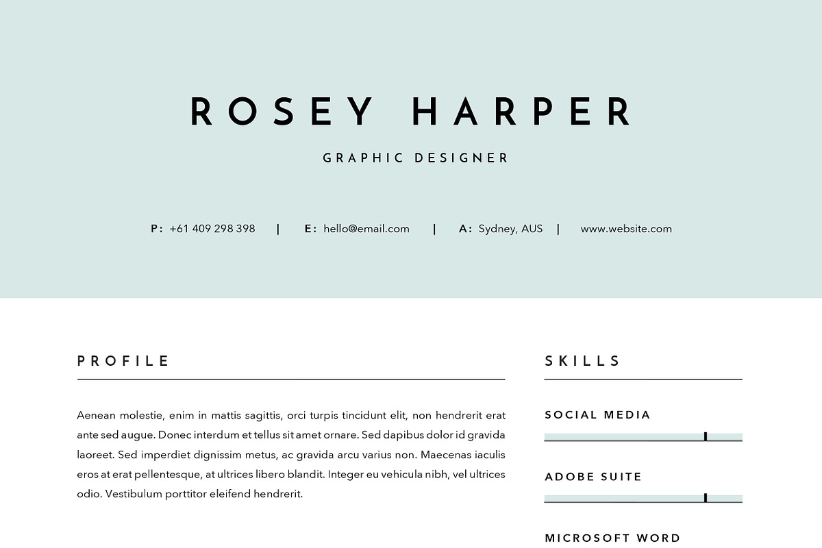 3 Page Resume Template | INDD + DOCX, a Resume Template by Basic Creations (Photo 4 of 5)