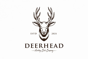 Deer Head Vector Logo Template