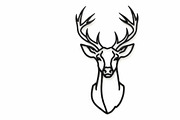 deer head wall mount silhouette, an Illustration by Amazin_art (Thumbnail 3 of 51)