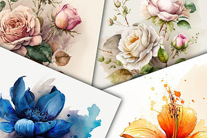 Floral Flower Watercolor Backgrounds