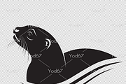 Vector of Asian Otter, Aonyx cinerea, an Outline Icon by yod67 (Thumbnail 2 of 2)