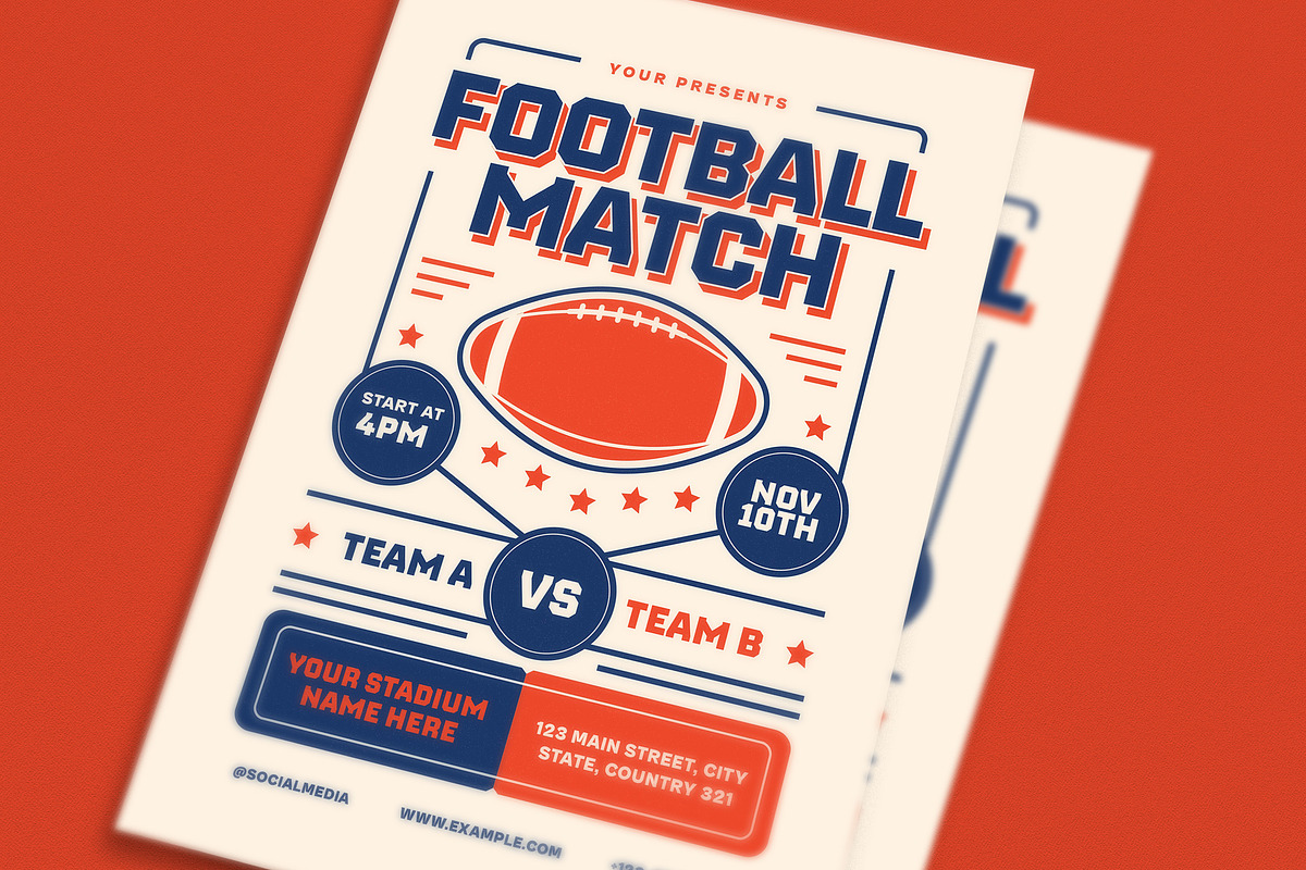 Retro Football Match Event Flyer, a Flyer Template by Guuver (Photo 2 of 3)