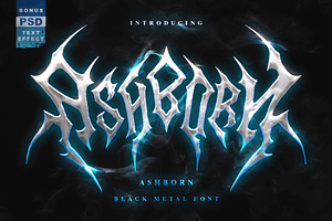 Ashborn | Black Metal Font Vol.13, a Blackletter Font by Madhaline Studio