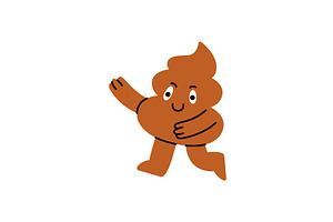 Playful cartoon poop character, a Texture Illustration by GraphiShop