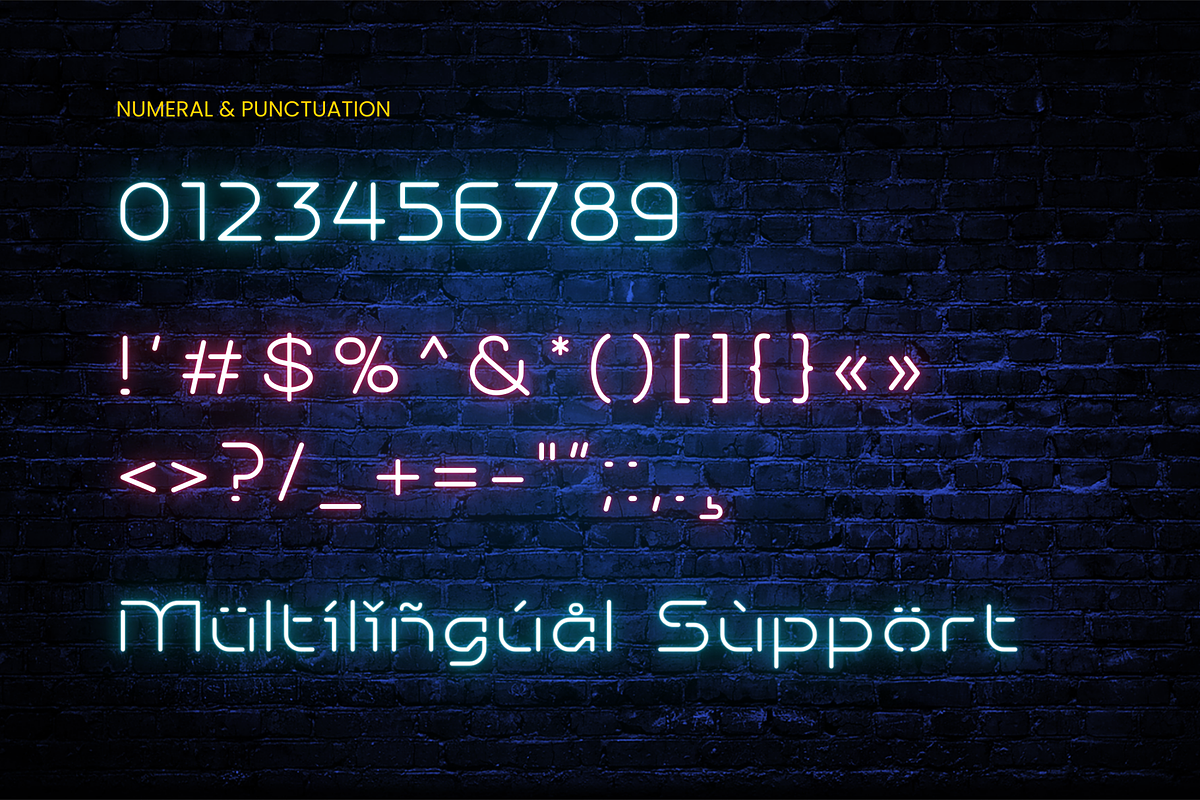 Neon Bright – Neon Display Font, a Sans Serif Font by Sronstudio (Photo 12 of 14)