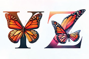 Watercolor Butterfly Alphabet PNG, an Illustration by CraftArtStudio (Thumbnail 5 of 6)