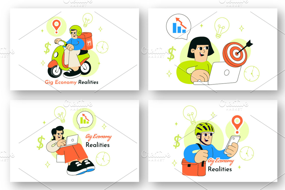 10 Gig Economy Realities, a Finance Illustration by denayunebgt (Photo 2 of 4)