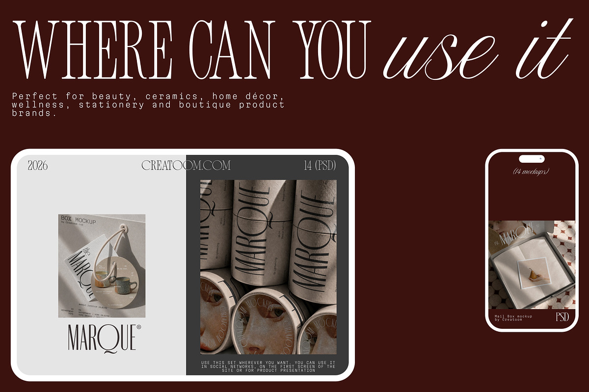MARQUE - Packaging Mockups (14 PSD), a Packaging Mockup by Creatoom (Photo 11 of 15)