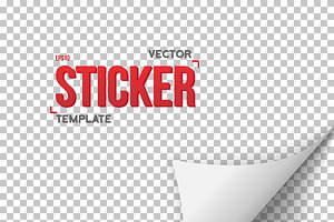 Bended Page Sticker Vector EPS10