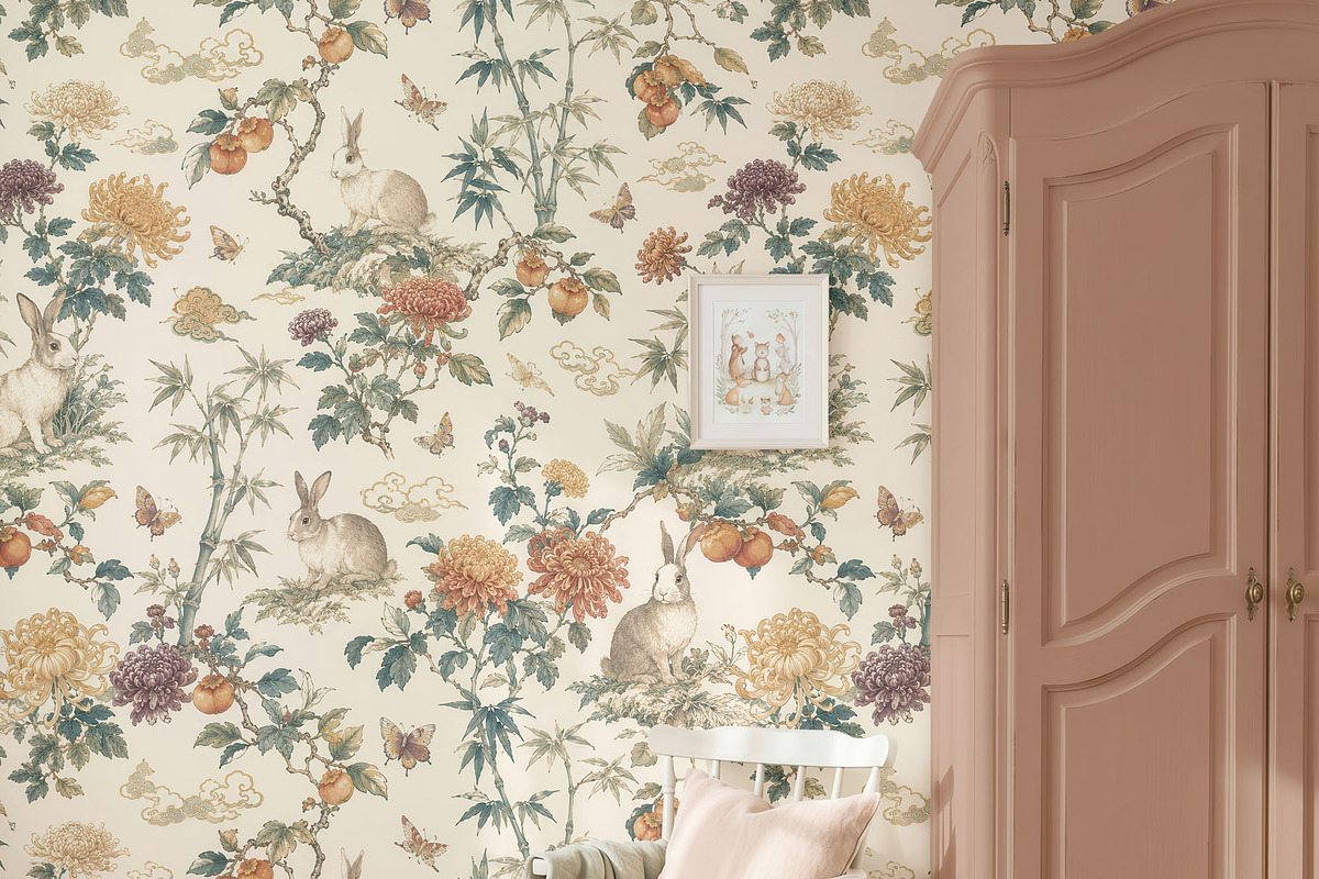 Vintage Nursery Wallpaper Mockup PSD, a Household Mockup by 1001 mockups (Photo 7 of 14)