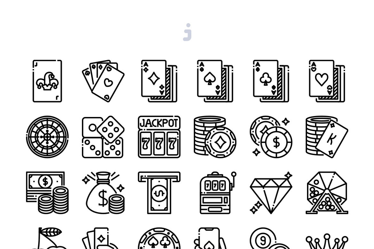 30 Gambling Icon set, an Outline Icon by Just Icon (Photo 3 of 3)