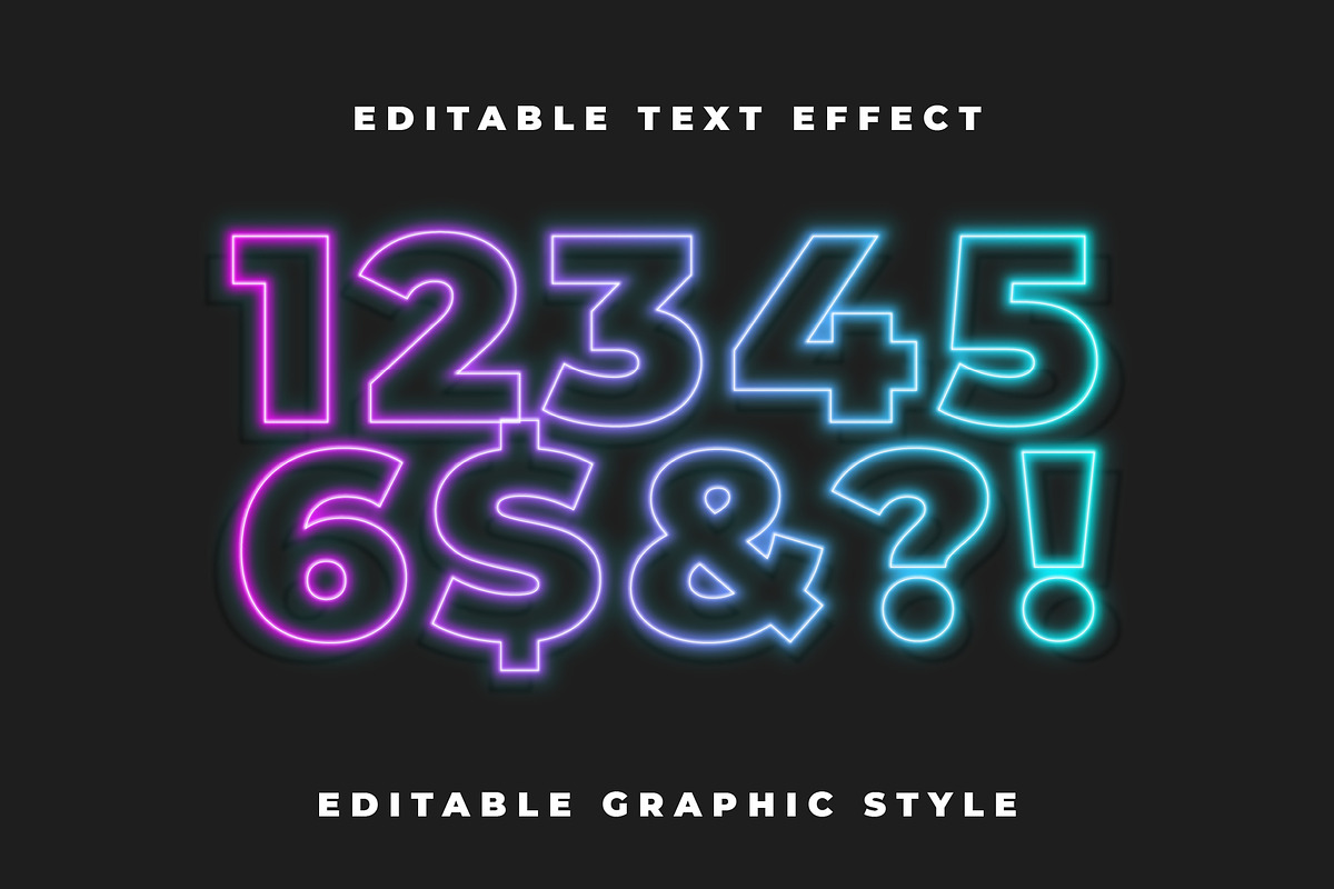 Glowing Outline Bold Text Effect preview 2