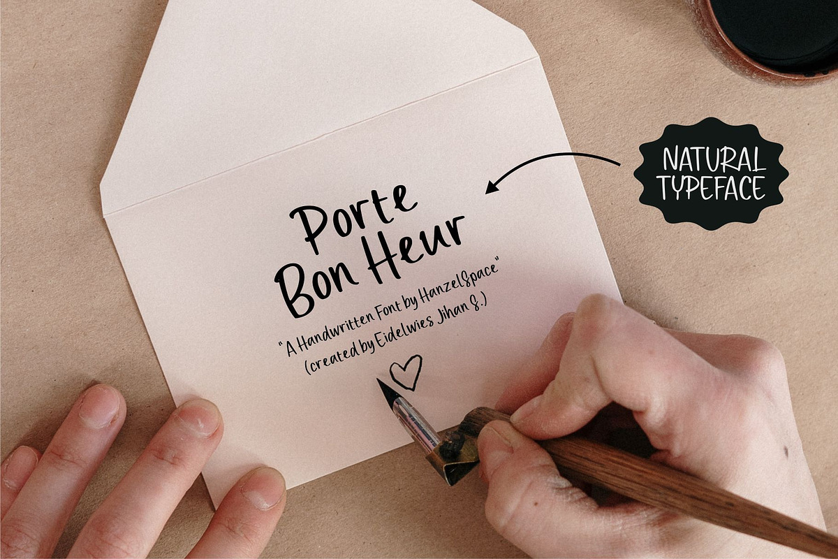 Porte Bon Heur - A Handwritten Font, a Handwritten Font by HanzelSpace Studio (Photo 9 of 9)