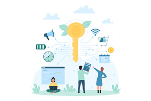 Cyber security and biometric, a Technology Illustration by Flashvector