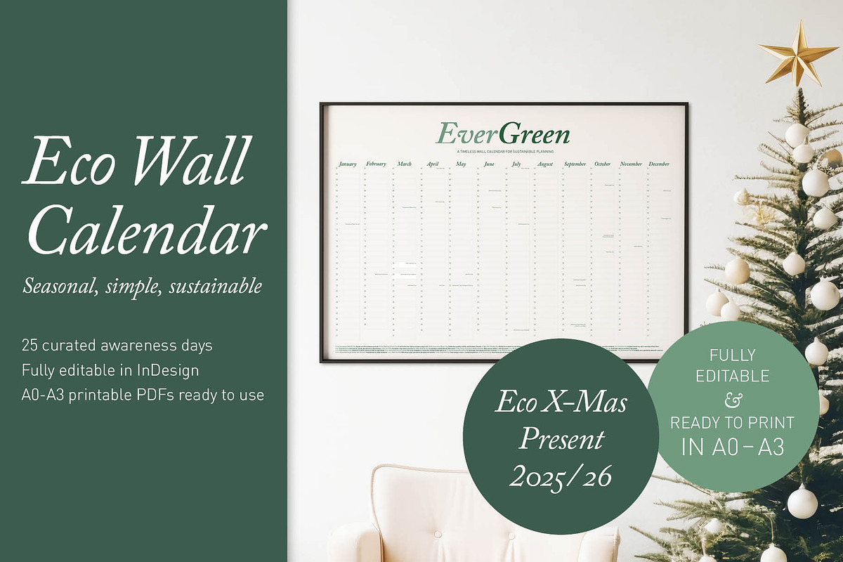Undated Eco Calendar: Stone Moss