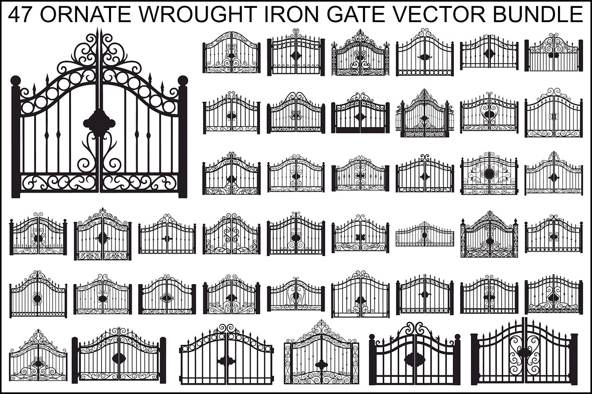 Ornate Wrought Iron Gate Vector Bund, an Illustration by Designs_River (Photo 1 of 47)